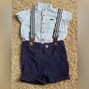 Shorts, shirt and braces baby boy matching set 3-6 months